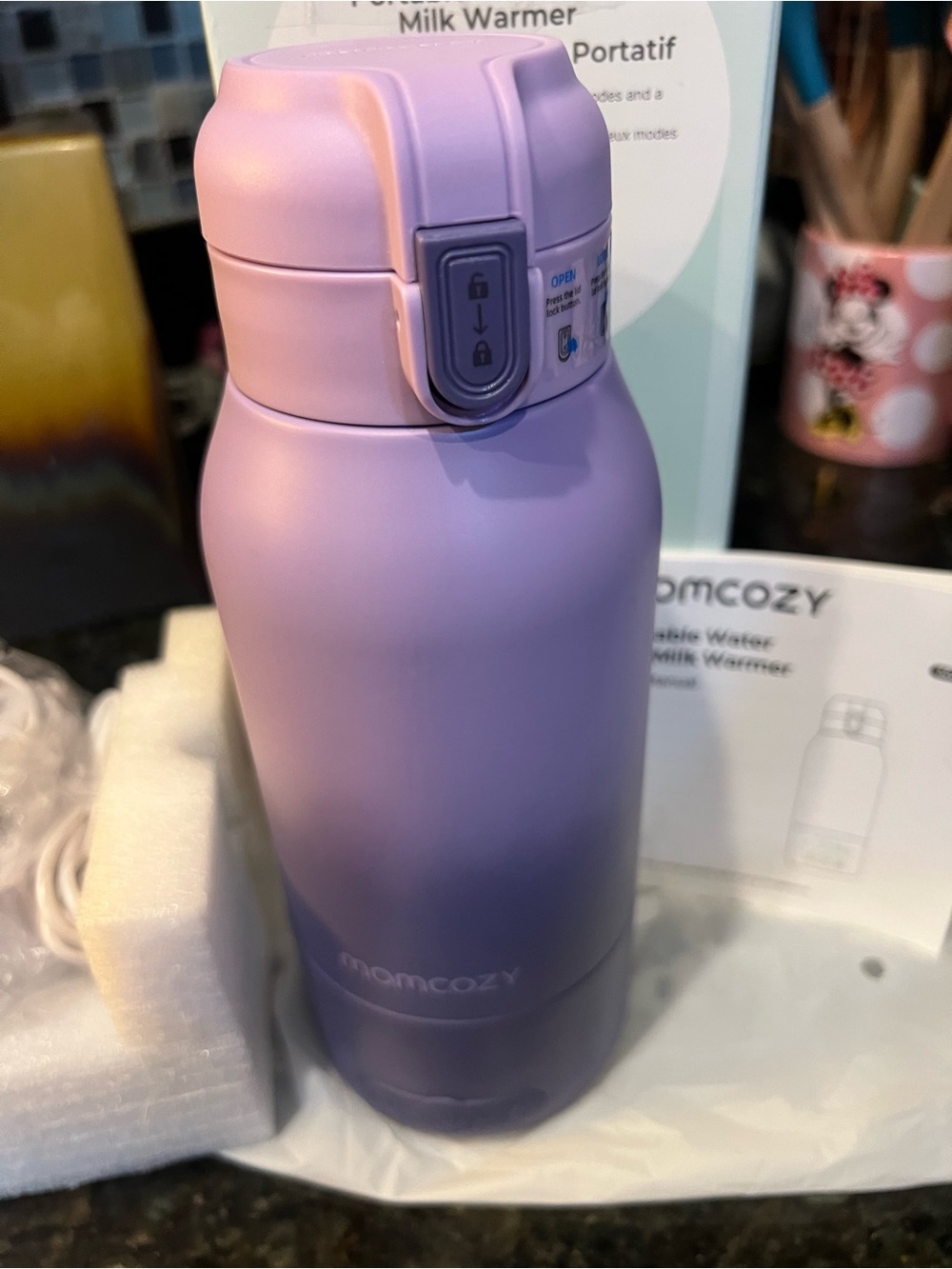 momcozy Portable Water & Milk Warmer - Ombre Purple - new Open Box - Picture 4 of 8